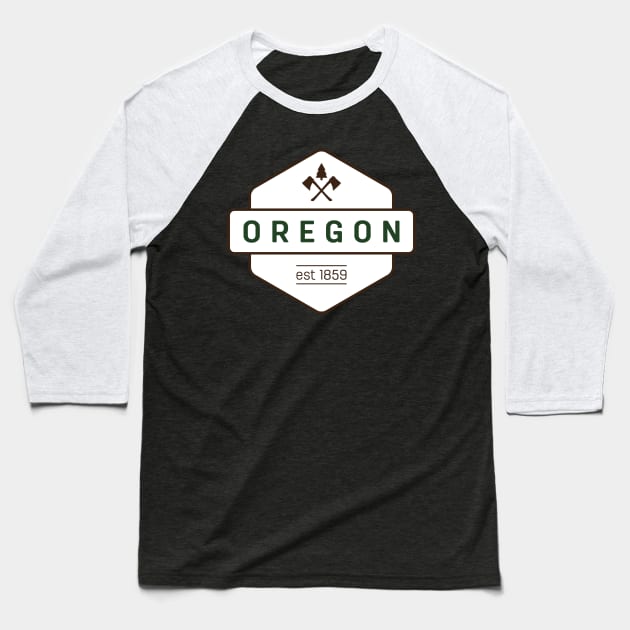 Oregon Axe Badge Baseball T-Shirt by HolidayShirts